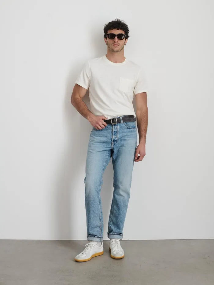 Alex Mill Tees Polos Men Vintage Wash Pocket Tee Off White