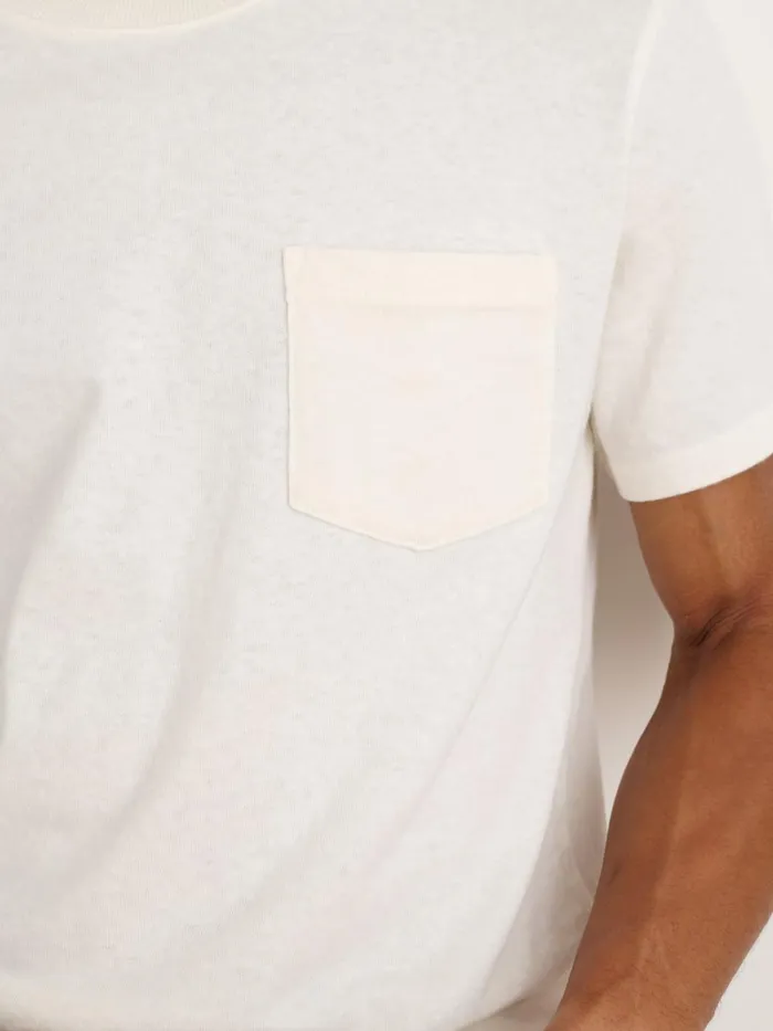 Alex Mill Tees Polos Men Vintage Wash Pocket Tee Off White