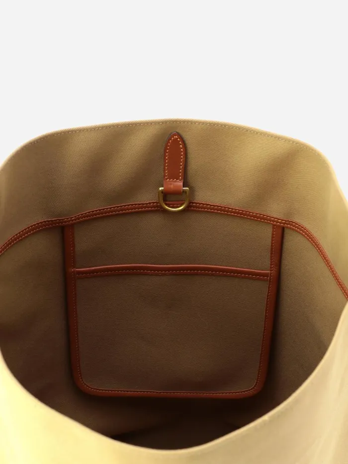Alex Mill Women Brady Leven Large Canvas Shoulder Bag Khaki