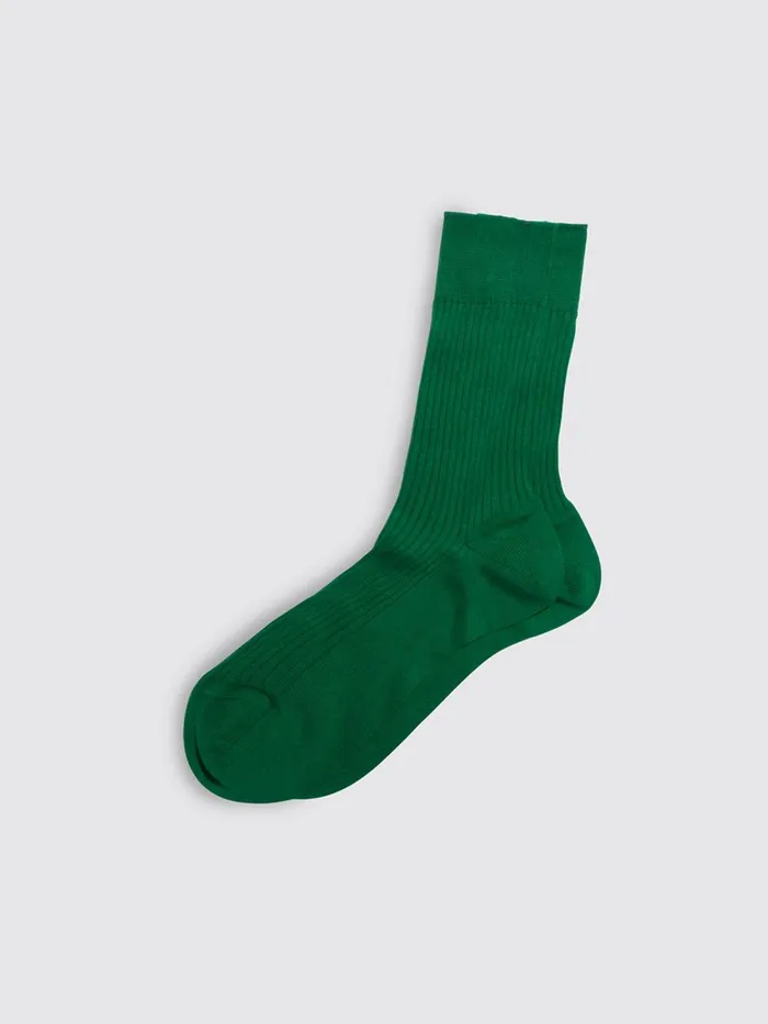 Alex Mill Women Maria La Rosa Bio Cotton Ribbed Socks Green
