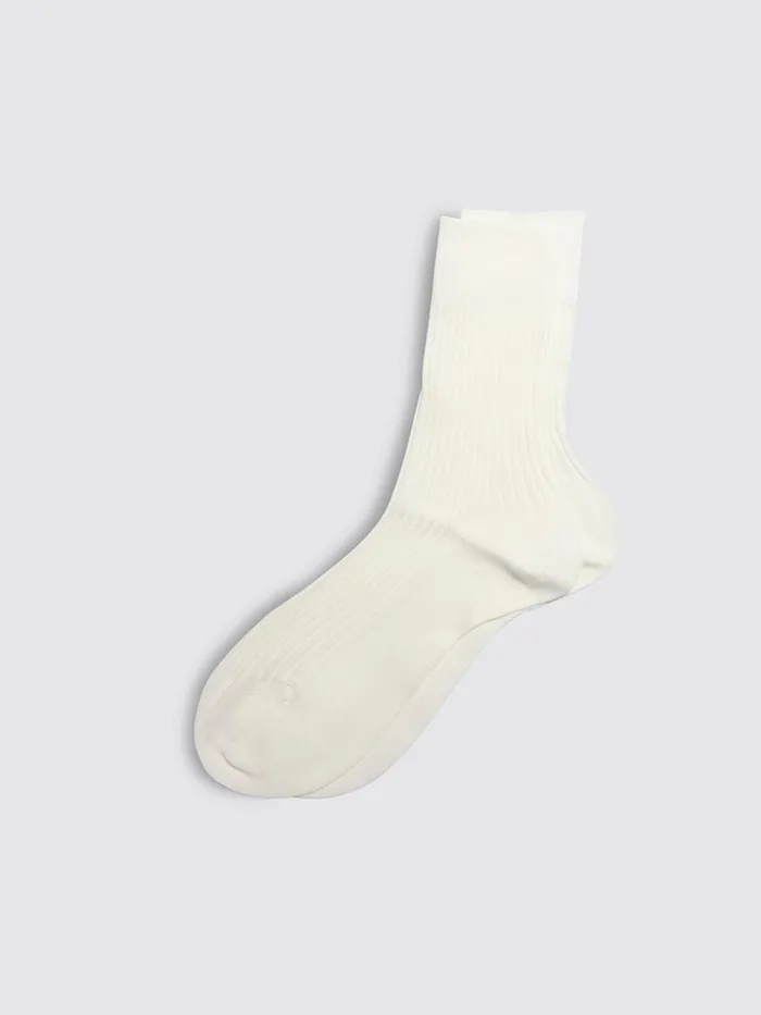 Alex Mill Women Maria La Rosa Bio Cotton Ribbed Socks White