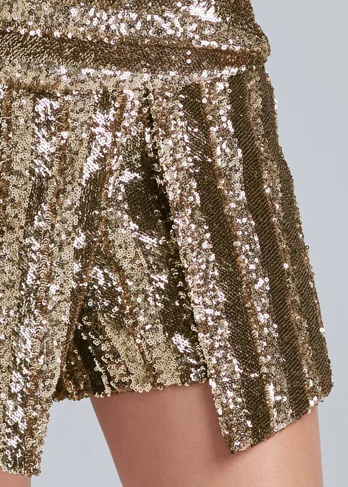 ALLOVER SEQUIN SKORT Gold Women VENUS Shorts
