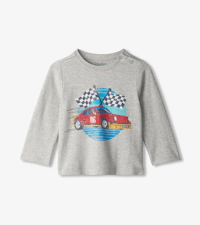 Baby and Toddler Boys Checkered Flag Long Sleeve TShirt Hatley