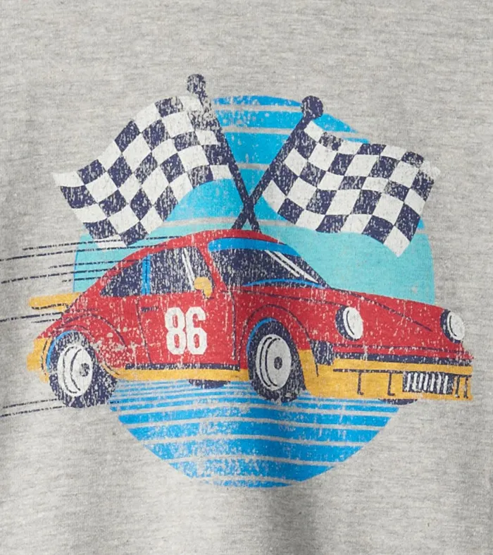 Baby and Toddler Boys Checkered Flag Long Sleeve TShirt Hatley