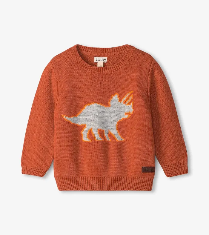 Baby and Toddler Boys Triceratops Crew Neck Knit Sweater Hatley