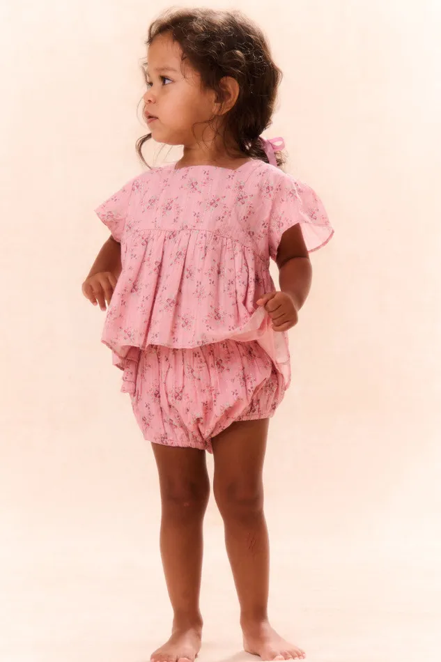 Baby Kids LoveShackFancy Baby Remailia Top Pink Dusk