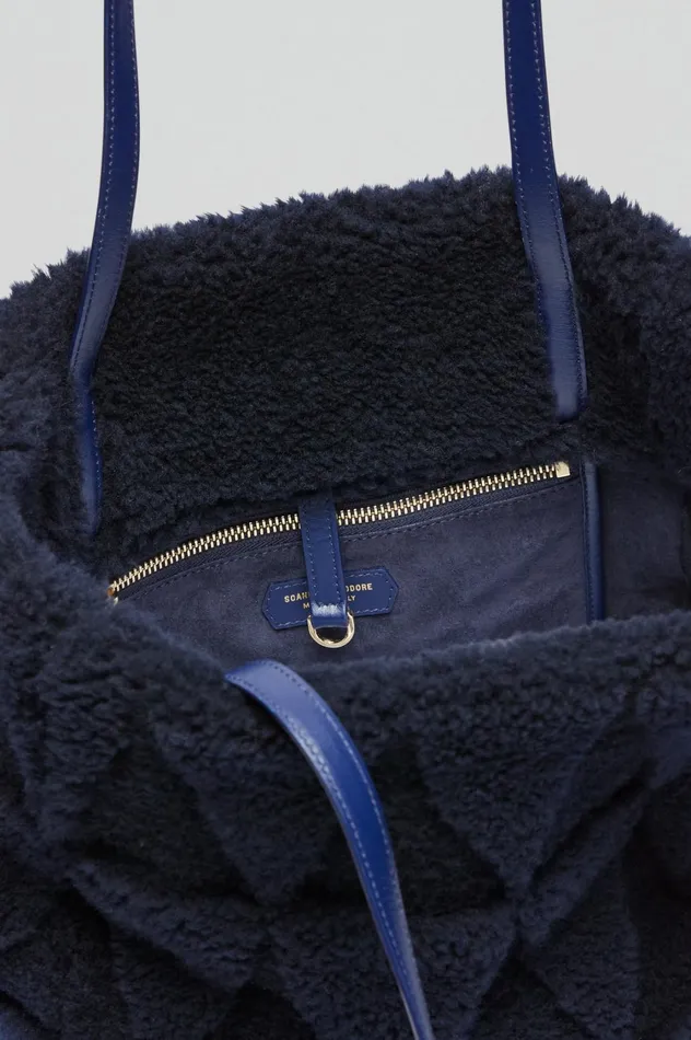 Bags Women Scanlan Theodore SHEARLING TOTE Darknavy Bags Women Scanlan Theodore SHEARLING TOTE Darknavy