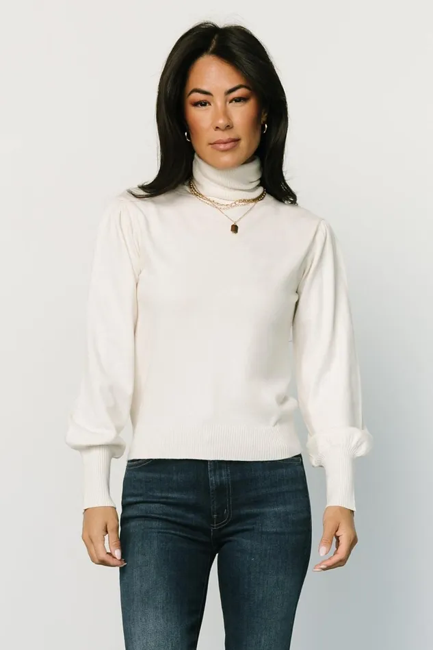 Baltic Born Blouses Shirts Women Danica Turtleneck Knit Top Ivory