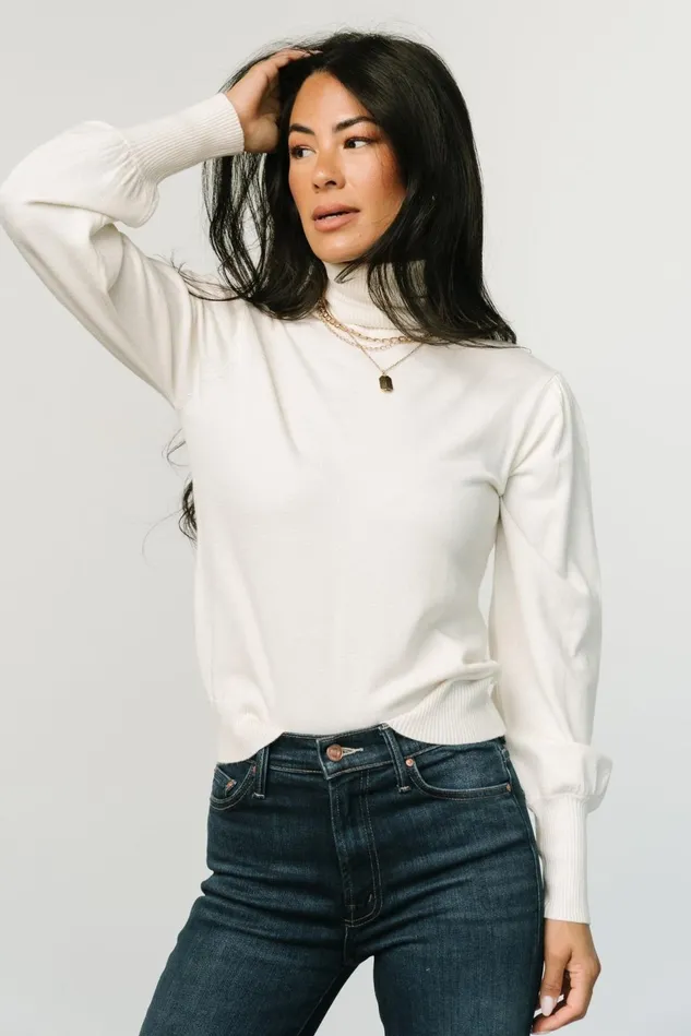 Baltic Born Blouses Shirts Women Danica Turtleneck Knit Top Ivory