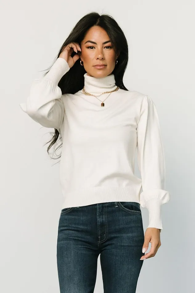 Baltic Born Blouses Shirts Women Danica Turtleneck Knit Top Ivory