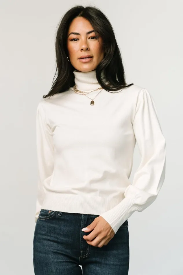 Baltic Born Blouses Shirts Women Danica Turtleneck Knit Top Ivory