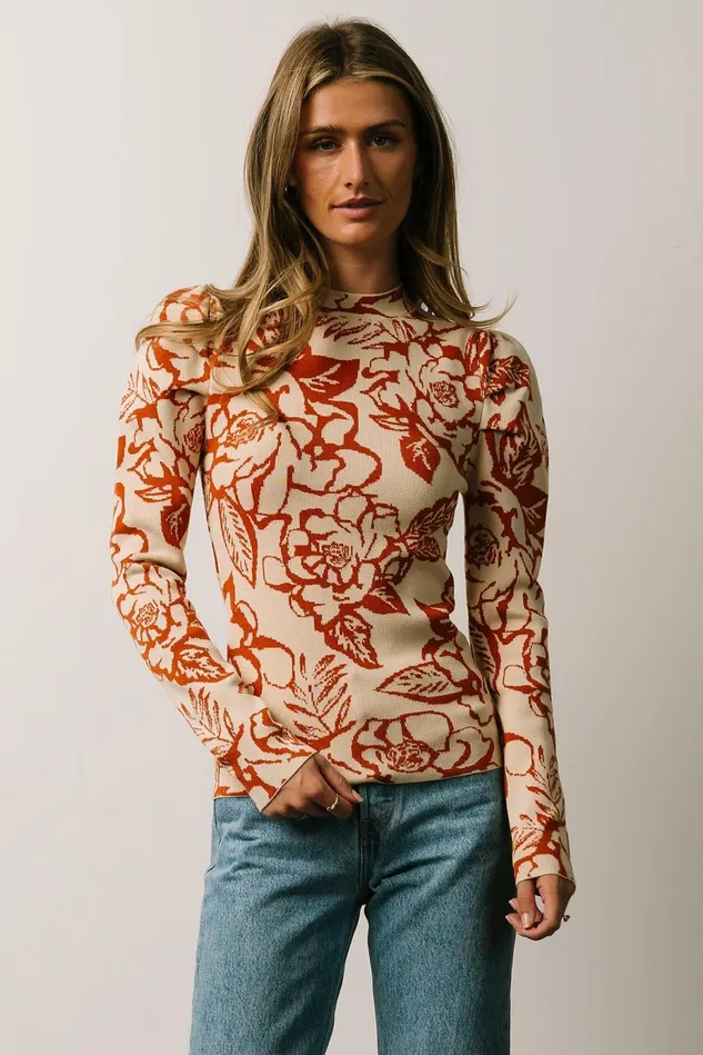 Baltic Born Blouses Shirts Women Sebastian Sweater Rust Multi Baltic Born Blouses Shirts Women Sebastian Sweater Rust Multi