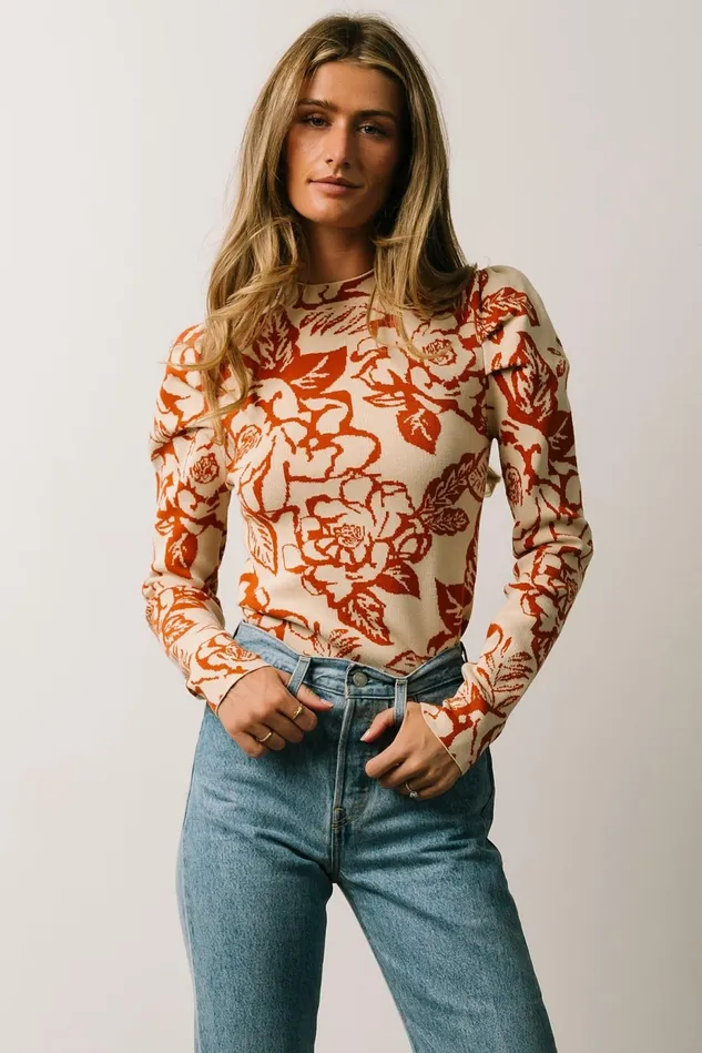 Baltic Born Blouses Shirts Women Sebastian Sweater Rust Multi Baltic Born Blouses Shirts Women Sebastian Sweater Rust Multi