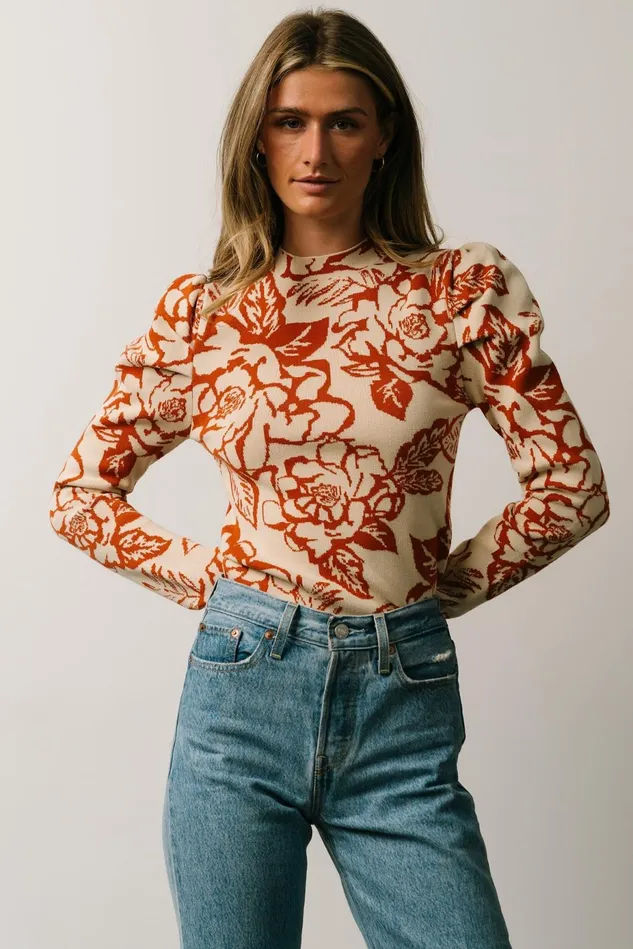 Baltic Born Blouses Shirts Women Sebastian Sweater Rust Multi Baltic Born Blouses Shirts Women Sebastian Sweater Rust Multi