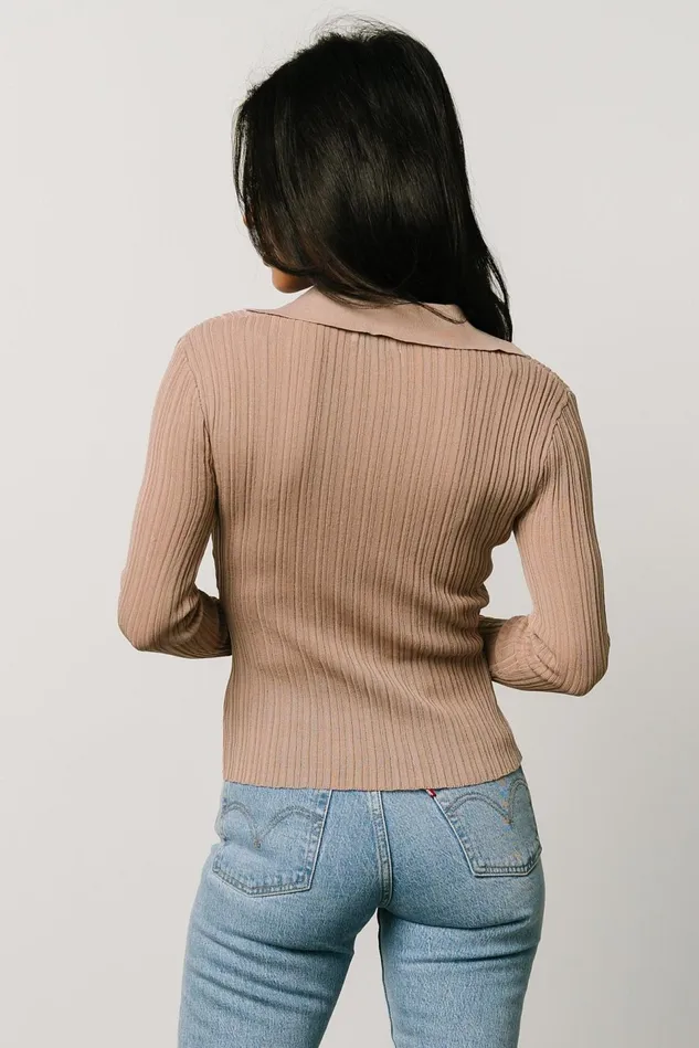 Baltic Born Blouses Shirts Women Zia Knit Top Tan Baltic Born Blouses Shirts Women Zia Knit Top Tan