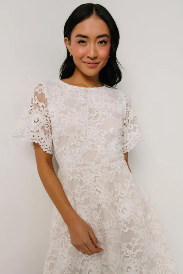 Baltic Born Bridal Women Aasha Lace Short Dress Off White Baltic Born Bridal Women Aasha Lace Short Dress Off White