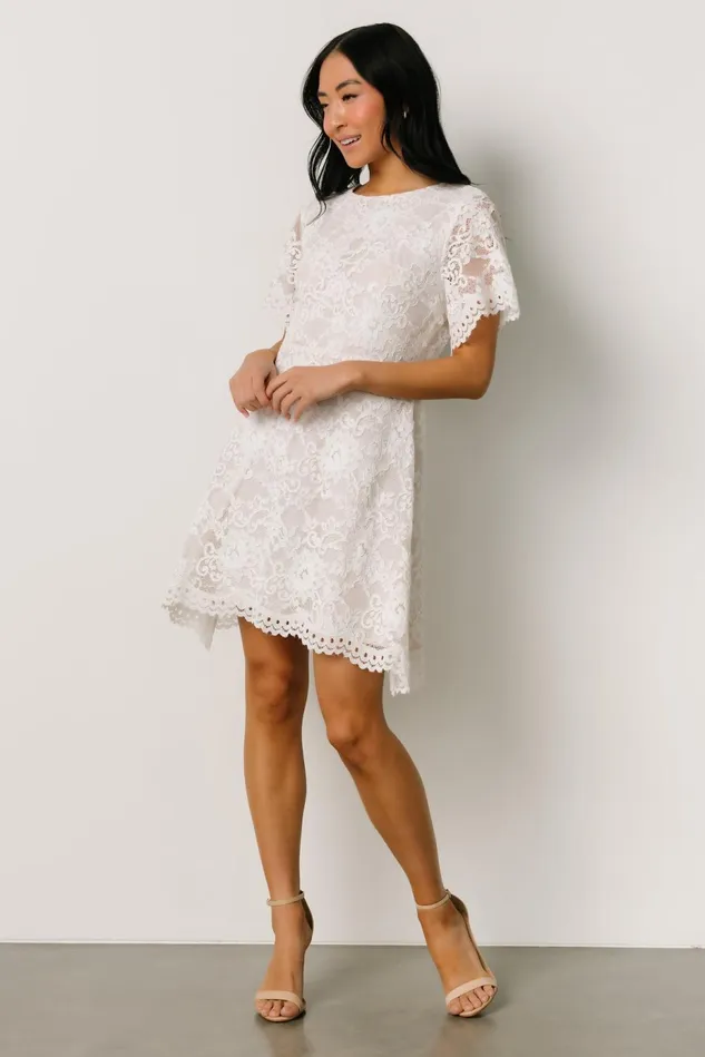 Baltic Born Bridal Women Aasha Lace Short Dress Off White Baltic Born Bridal Women Aasha Lace Short Dress Off White