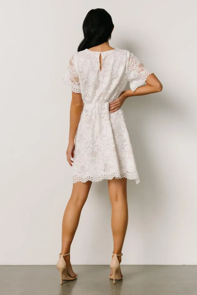 Baltic Born Bridal Women Aasha Lace Short Dress Off White Baltic Born Bridal Women Aasha Lace Short Dress Off White