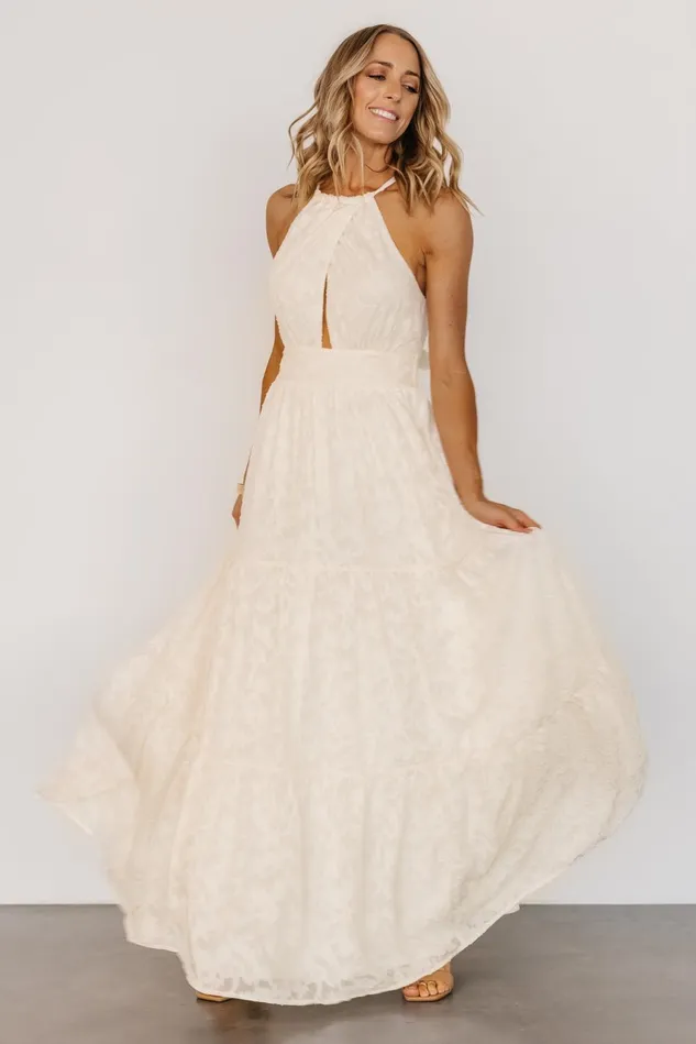 Baltic Born Bridal Women Eilish Embossed Maxi Dress Cream