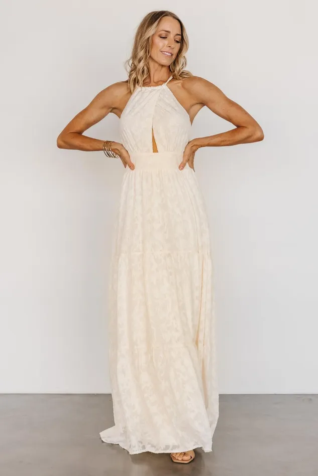 Baltic Born Bridal Women Eilish Embossed Maxi Dress Cream Baltic Born Bridal Women Eilish Embossed Maxi Dress Cream