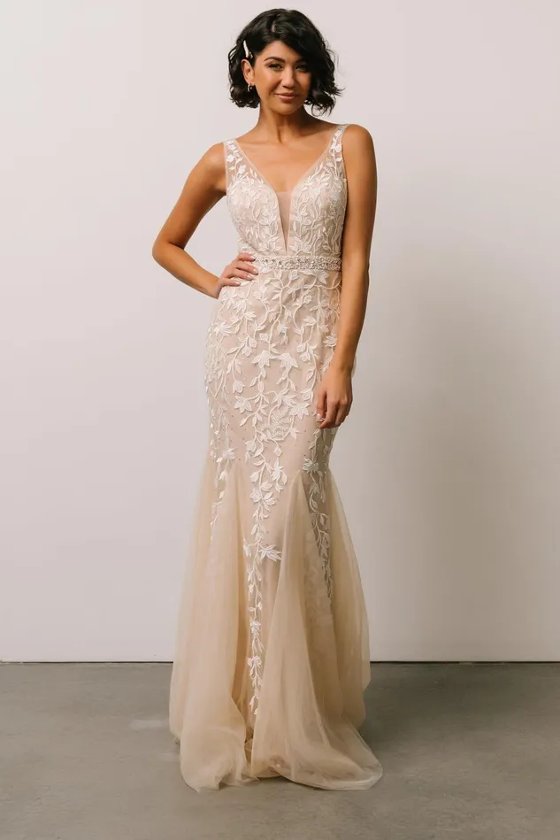 Baltic Born Bridal Women Fleurette Bridal Gown Beige Ivory