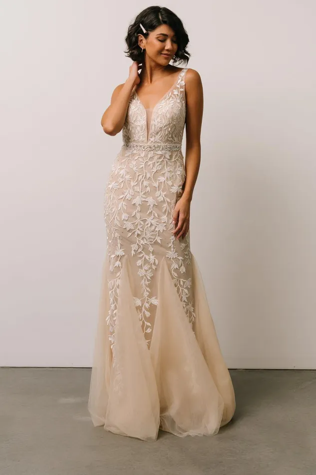 Baltic Born Bridal Women Fleurette Bridal Gown Beige Ivory Baltic Born Bridal Women Fleurette Bridal Gown Beige Ivory