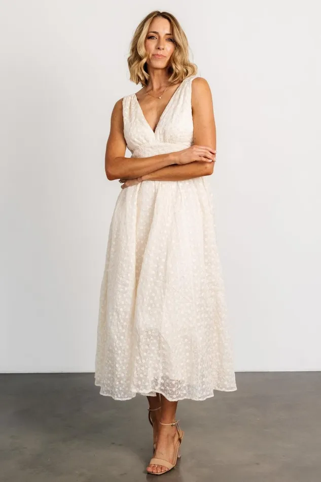 Baltic Born Bridal Women Thalia Embroidered Tank Midi Dress Vintage Cream Baltic Born Bridal Women Thalia Embroidered Tank Midi Dress Vintage Cream