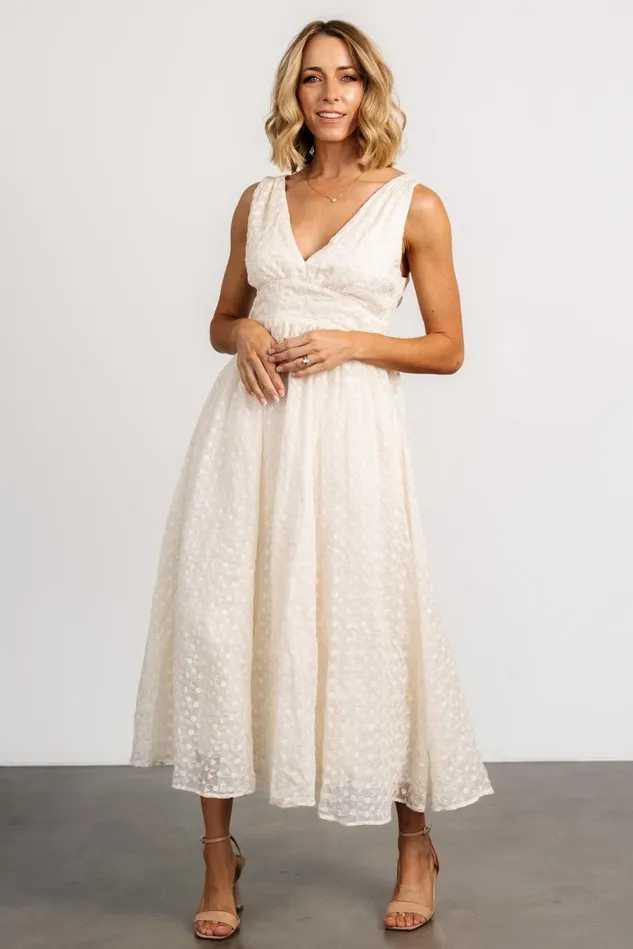 Baltic Born Bridal Women Thalia Embroidered Tank Midi Dress Vintage Cream Baltic Born Bridal Women Thalia Embroidered Tank Midi Dress Vintage Cream