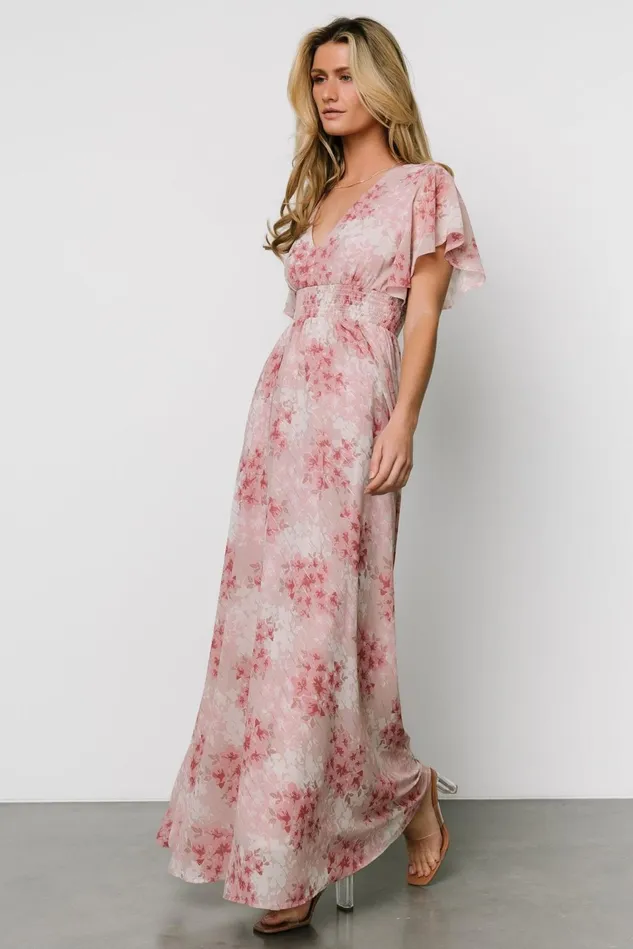 Baltic Born Bump Friendly Women Lynlee Metallic Maxi Dress Pink Multi Baltic Born Bump Friendly Women Lynlee Metallic Maxi Dress Pink Multi