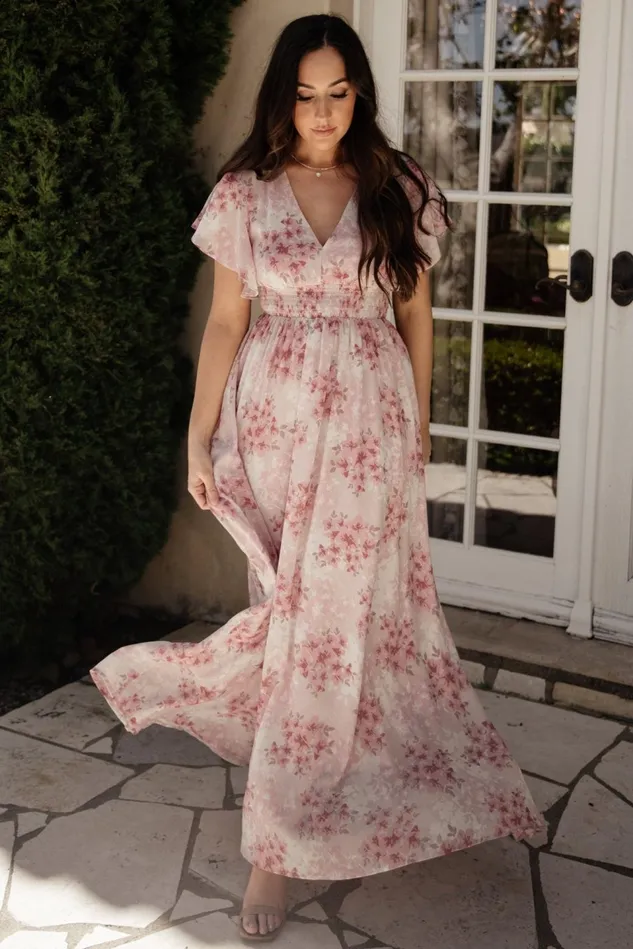 Baltic Born Bump Friendly Women Lynlee Metallic Maxi Dress Pink Multi Baltic Born Bump Friendly Women Lynlee Metallic Maxi Dress Pink Multi
