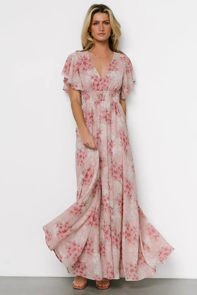 Baltic Born Bump Friendly Women Lynlee Metallic Maxi Dress Pink Multi Baltic Born Bump Friendly Women Lynlee Metallic Maxi Dress Pink Multi