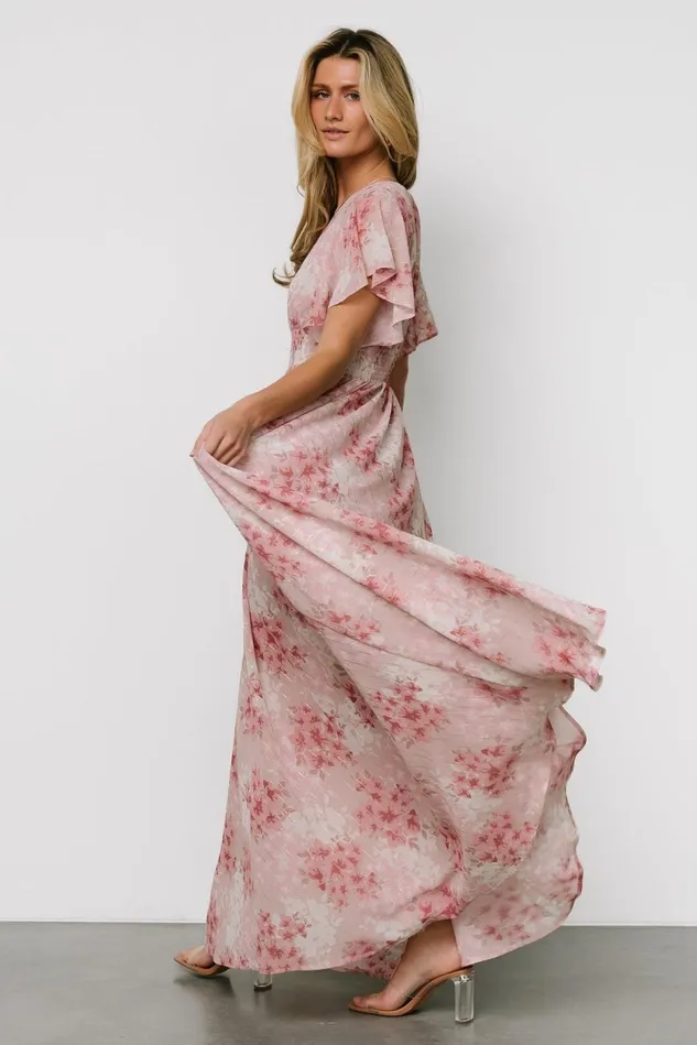 Baltic Born Bump Friendly Women Lynlee Metallic Maxi Dress Pink Multi Baltic Born Bump Friendly Women Lynlee Metallic Maxi Dress Pink Multi