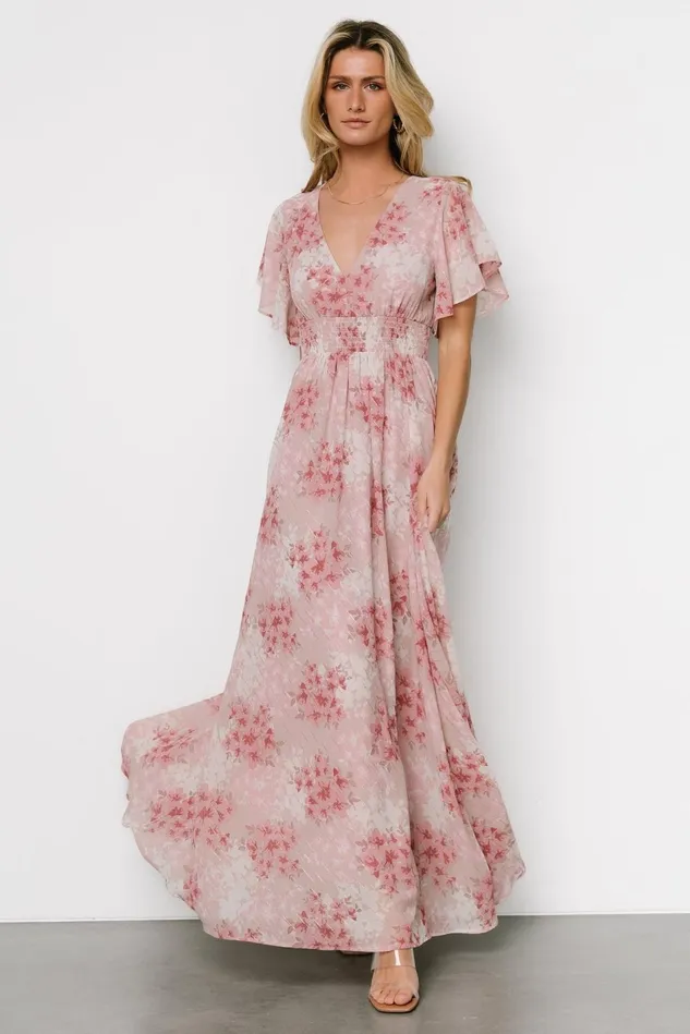 Baltic Born Bump Friendly Women Lynlee Metallic Maxi Dress Pink Multi Baltic Born Bump Friendly Women Lynlee Metallic Maxi Dress Pink Multi