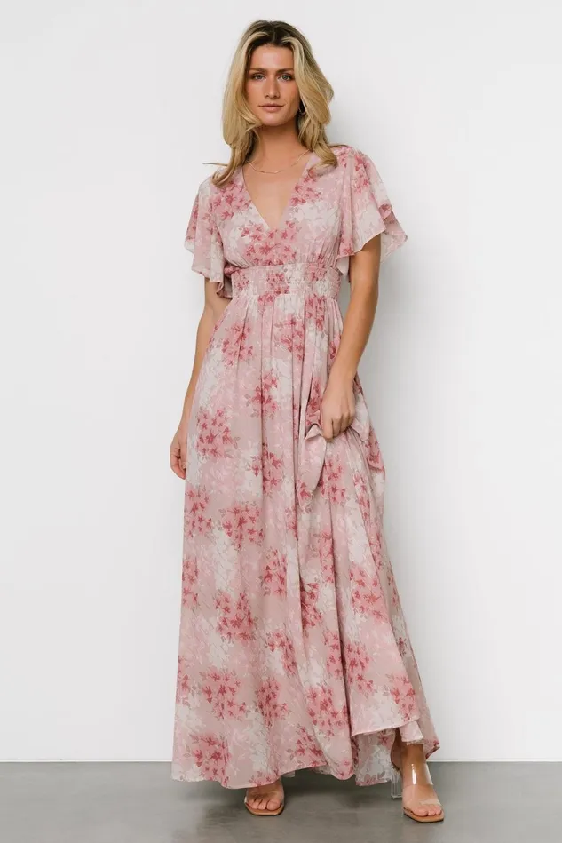 Baltic Born Bump Friendly Women Lynlee Metallic Maxi Dress Pink Multi Baltic Born Bump Friendly Women Lynlee Metallic Maxi Dress Pink Multi