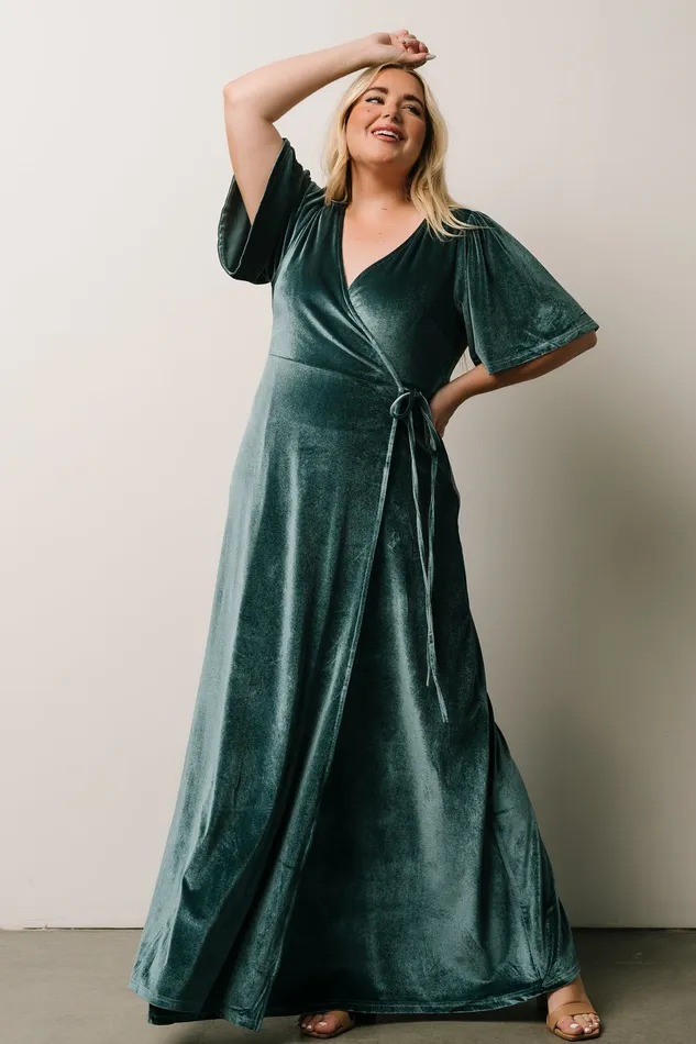 Baltic Born Bump Friendly Women Meghan Velvet Wrap Maxi Dress Persian Blue Baltic Born Bump Friendly Women Meghan Velvet Wrap Maxi Dress Persian Blue