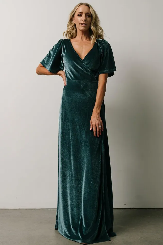 Baltic Born Bump Friendly Women Meghan Velvet Wrap Maxi Dress Persian Blue Baltic Born Bump Friendly Women Meghan Velvet Wrap Maxi Dress Persian Blue