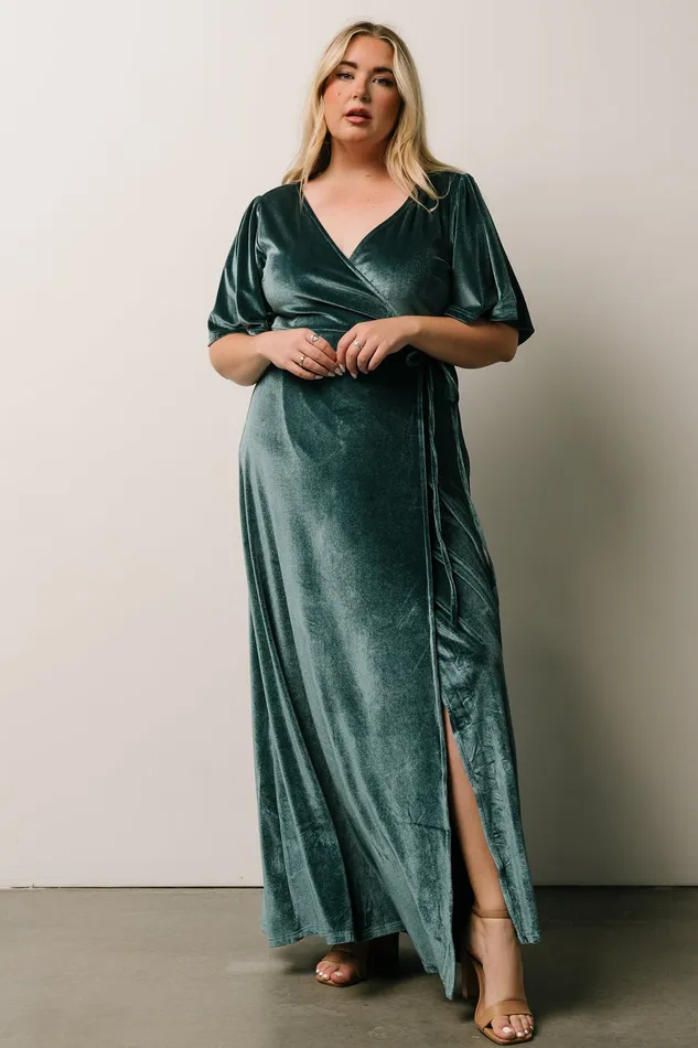 Baltic Born Bump Friendly Women Meghan Velvet Wrap Maxi Dress Persian Blue Baltic Born Bump Friendly Women Meghan Velvet Wrap Maxi Dress Persian Blue