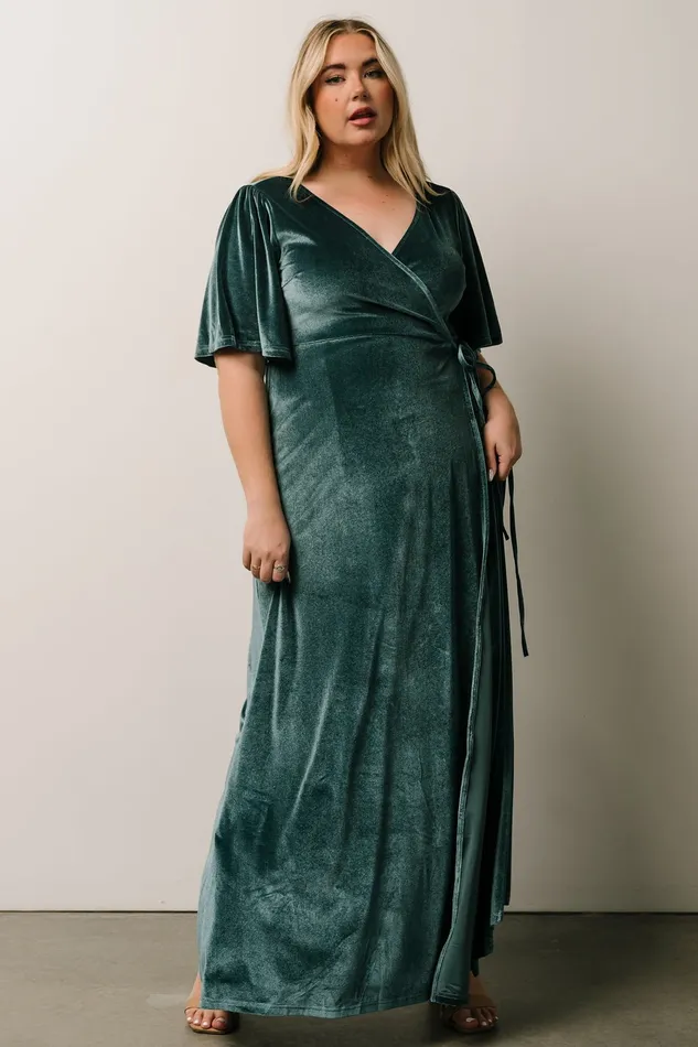 Baltic Born Bump Friendly Women Meghan Velvet Wrap Maxi Dress Persian Blue Baltic Born Bump Friendly Women Meghan Velvet Wrap Maxi Dress Persian Blue