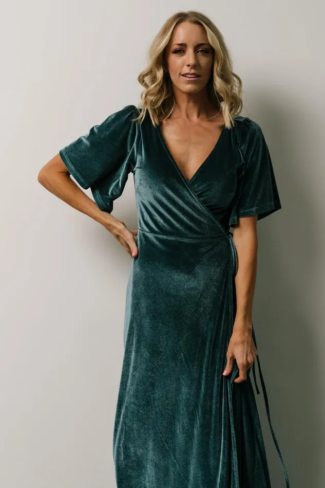Baltic Born Bump Friendly Women Meghan Velvet Wrap Maxi Dress Persian Blue Baltic Born Bump Friendly Women Meghan Velvet Wrap Maxi Dress Persian Blue