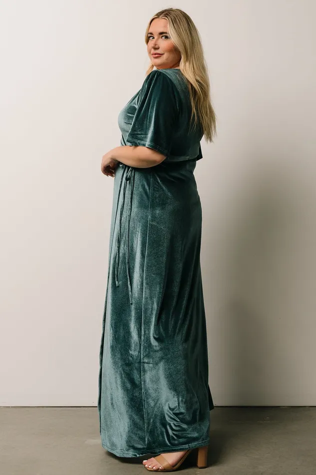 Baltic Born Bump Friendly Women Meghan Velvet Wrap Maxi Dress Persian Blue Baltic Born Bump Friendly Women Meghan Velvet Wrap Maxi Dress Persian Blue