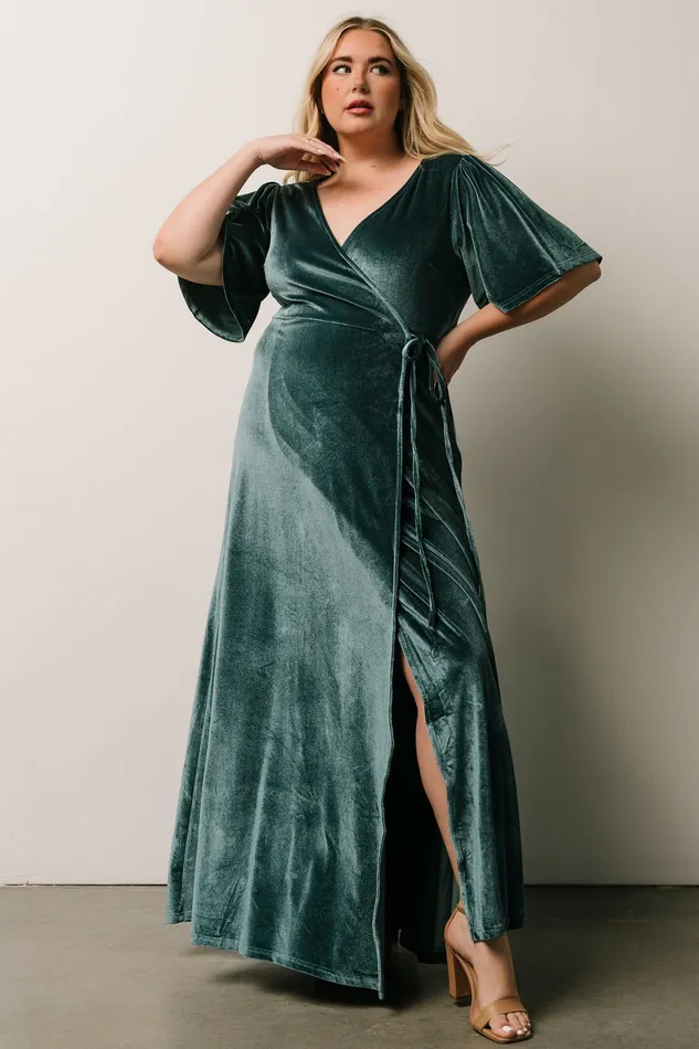Baltic Born Bump Friendly Women Meghan Velvet Wrap Maxi Dress Persian Blue Baltic Born Bump Friendly Women Meghan Velvet Wrap Maxi Dress Persian Blue