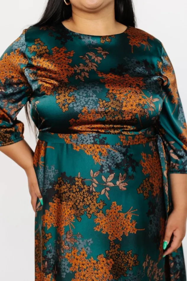 Baltic Born Bump Friendly Women Paula Satin Maxi Dress Jade Multi