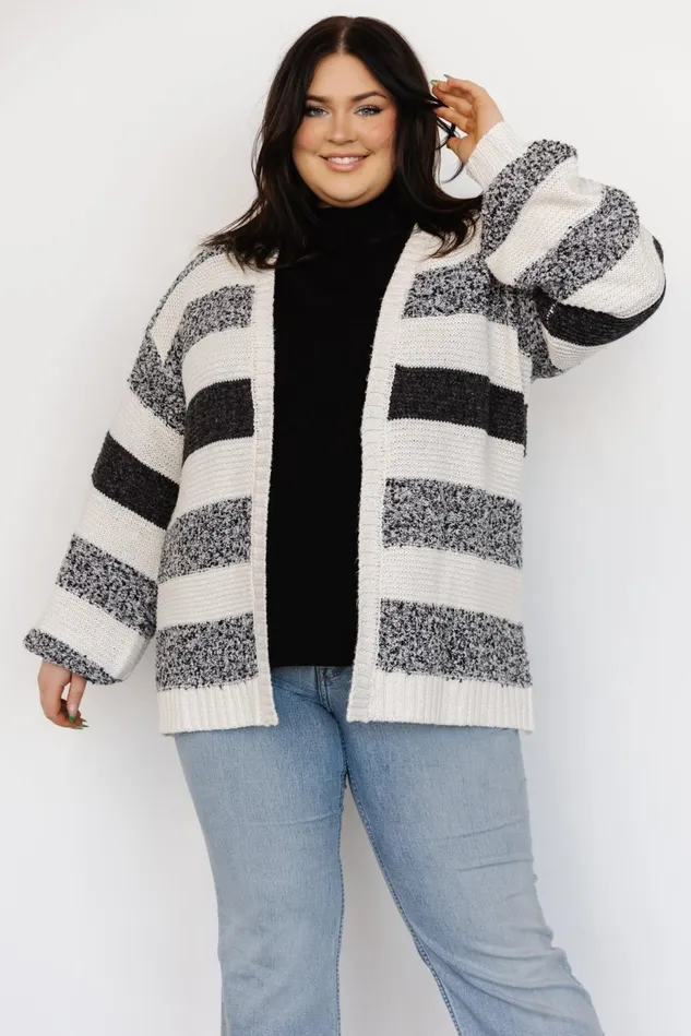 Baltic Born Cardigans Women Banff Stripe Cardigan Black Ivory Baltic Born Cardigans Women Banff Stripe Cardigan Black Ivory