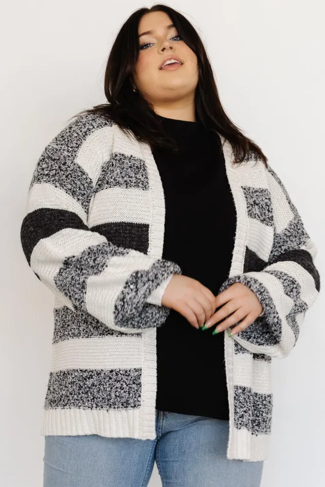 Baltic Born Cardigans Women Banff Stripe Cardigan Black Ivory Baltic Born Cardigans Women Banff Stripe Cardigan Black Ivory