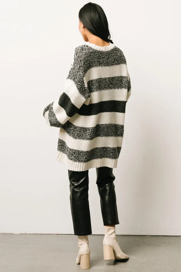 Baltic Born Cardigans Women Banff Stripe Cardigan Black Ivory Baltic Born Cardigans Women Banff Stripe Cardigan Black Ivory