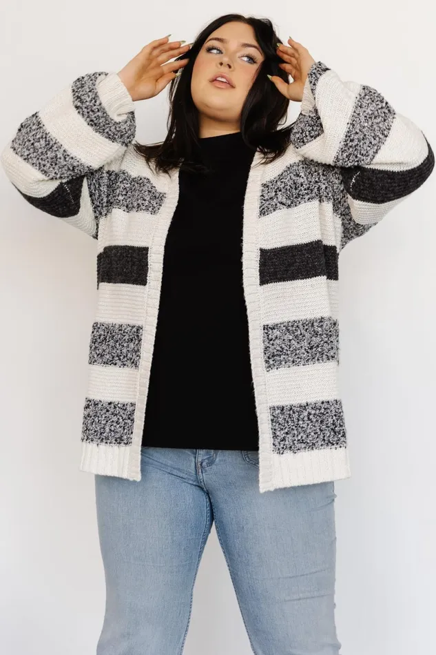 Baltic Born Cardigans Women Banff Stripe Cardigan Black Ivory Baltic Born Cardigans Women Banff Stripe Cardigan Black Ivory