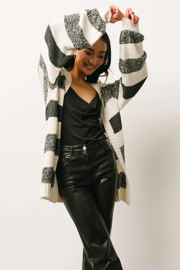 Baltic Born Cardigans Women Banff Stripe Cardigan Black Ivory Baltic Born Cardigans Women Banff Stripe Cardigan Black Ivory