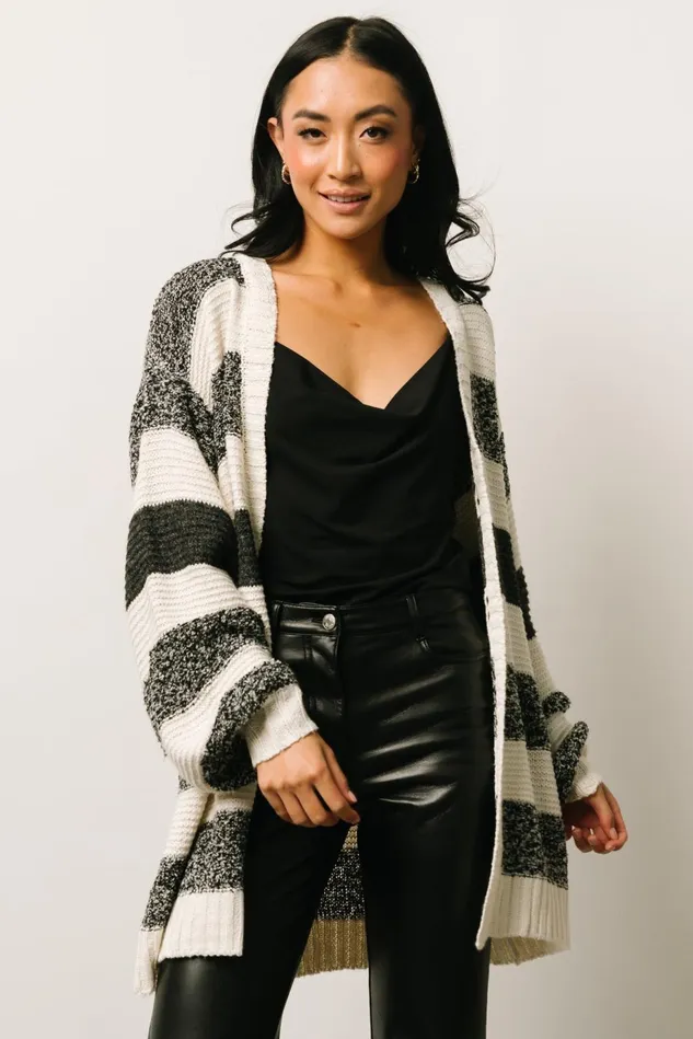 Baltic Born Cardigans Women Banff Stripe Cardigan Black Ivory Baltic Born Cardigans Women Banff Stripe Cardigan Black Ivory