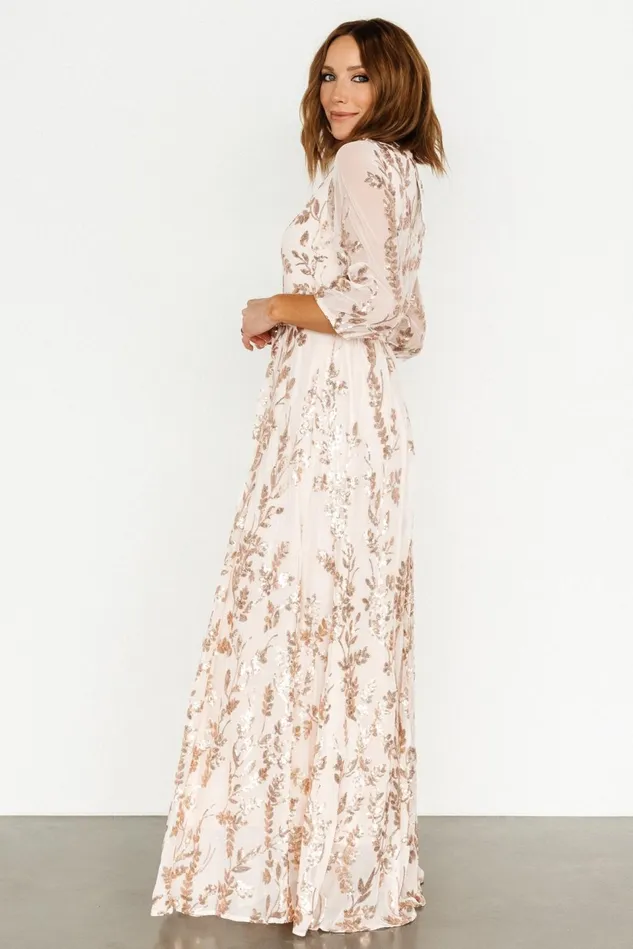 Baltic Born Embellished Sequin Women Destiny Sequin Maxi Dress Rose Gold Baltic Born Embellished Sequin Women Destiny Sequin Maxi Dress Rose Gold