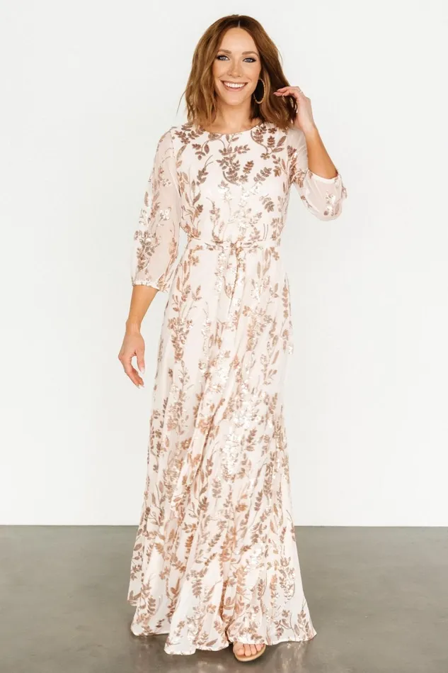 Baltic Born Embellished Sequin Women Destiny Sequin Maxi Dress Rose Gold Baltic Born Embellished Sequin Women Destiny Sequin Maxi Dress Rose Gold